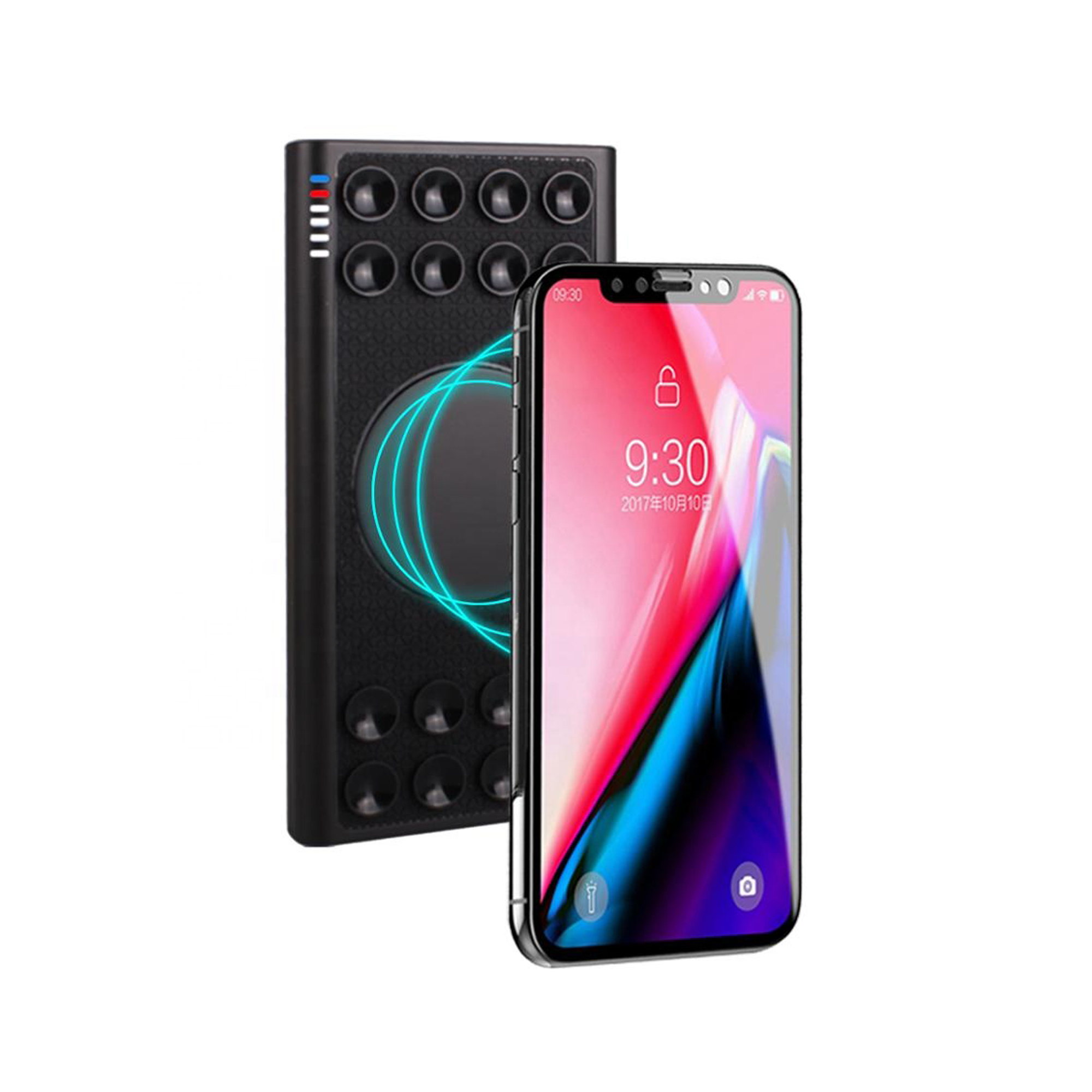 Беспроводное зарядное устройство "Eight SOFTTOUCH", 8000 mAh, с подсветкой логотипа и подставкой фото на сайте Print Logo.