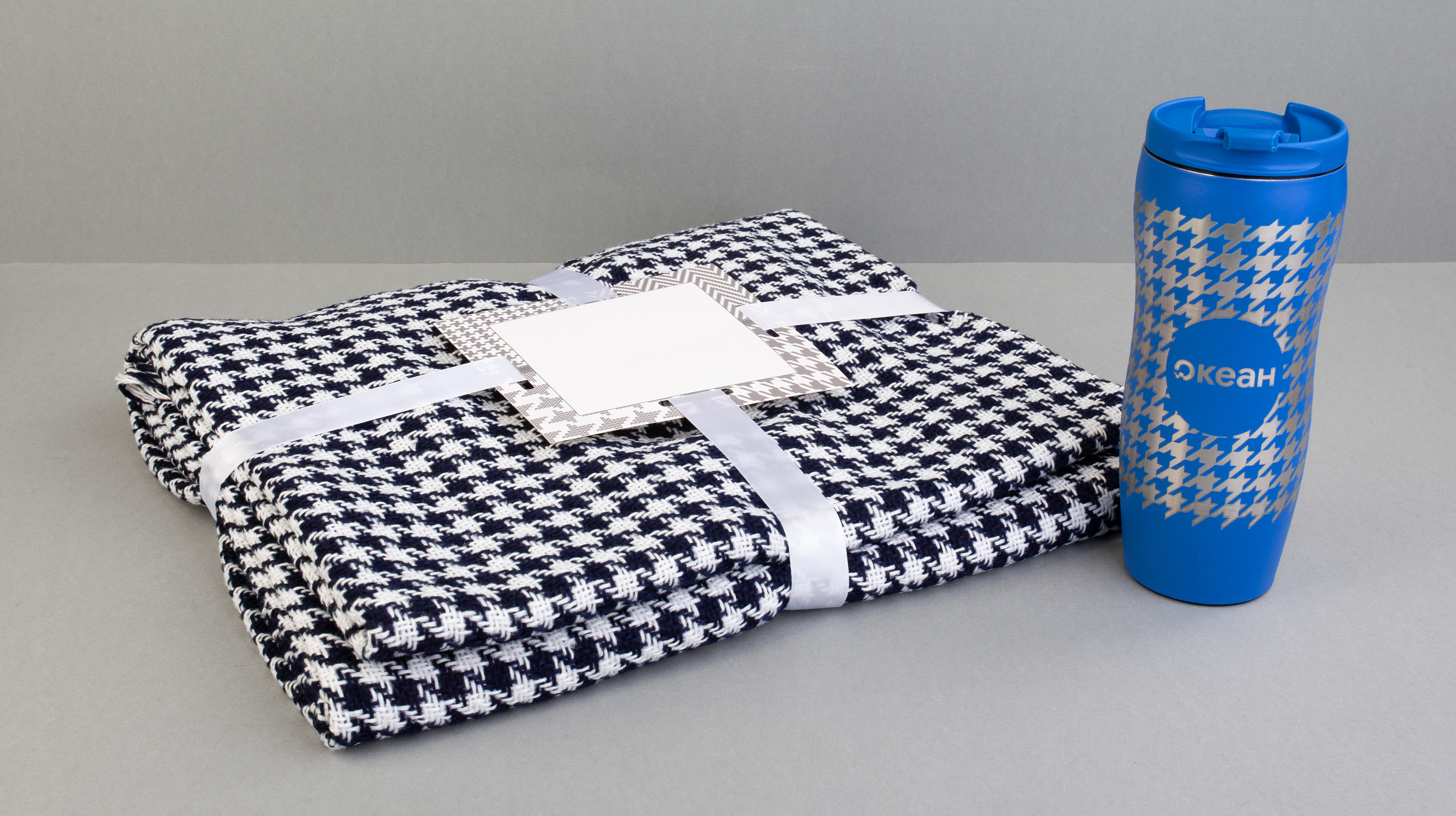 Плед "Ritz" , 140 х 200 см, темно-синий с белым