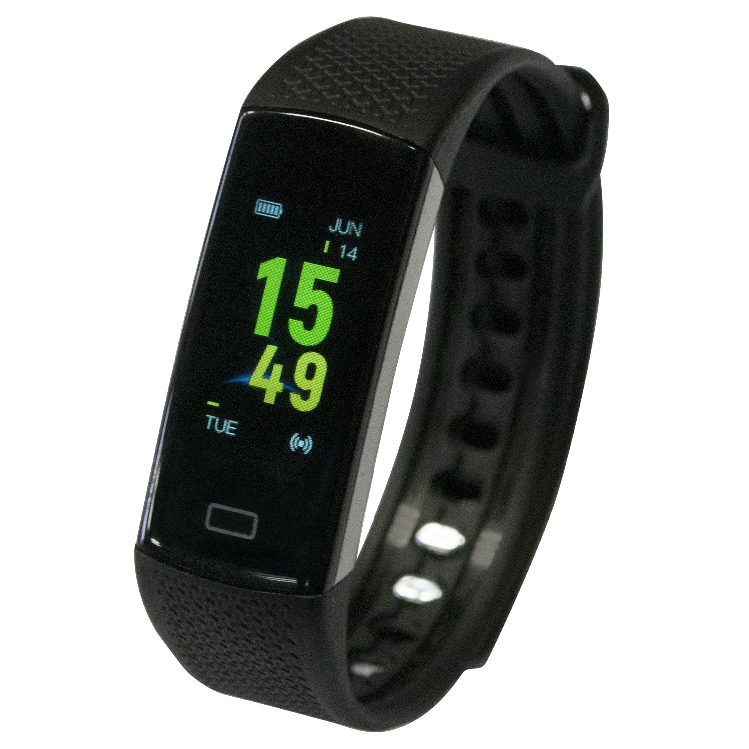 Смарт браслет Life Plus, черный с логотипом Portobello Смарт браслеты | Print Logo