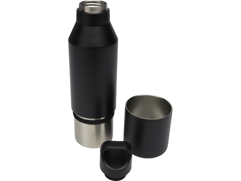 Изолированная бутылка из переработанной нержавеющей стали Odessy объемом 600 мл, сплошной черный