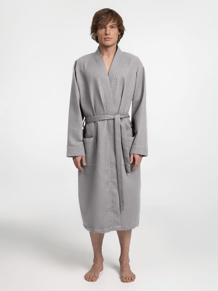 Халат вафельный Kimono, светло-серый, размер XL/XXL
