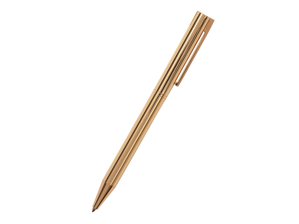 Ручка металлическая шариковая Bergamo, золотистый с логотипом Bruno Visconti | Print Logo