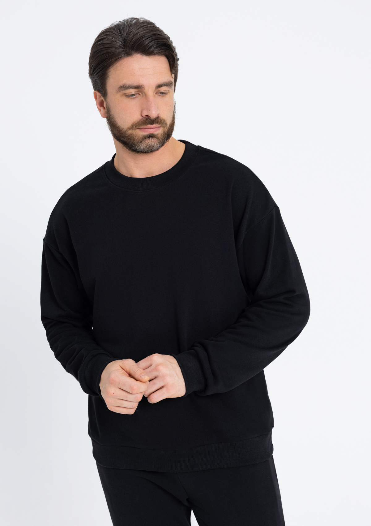 Свитшот унисекс STAN футер без начёса, 350, 96, Чёрный,  (20)  (56/XXXL)