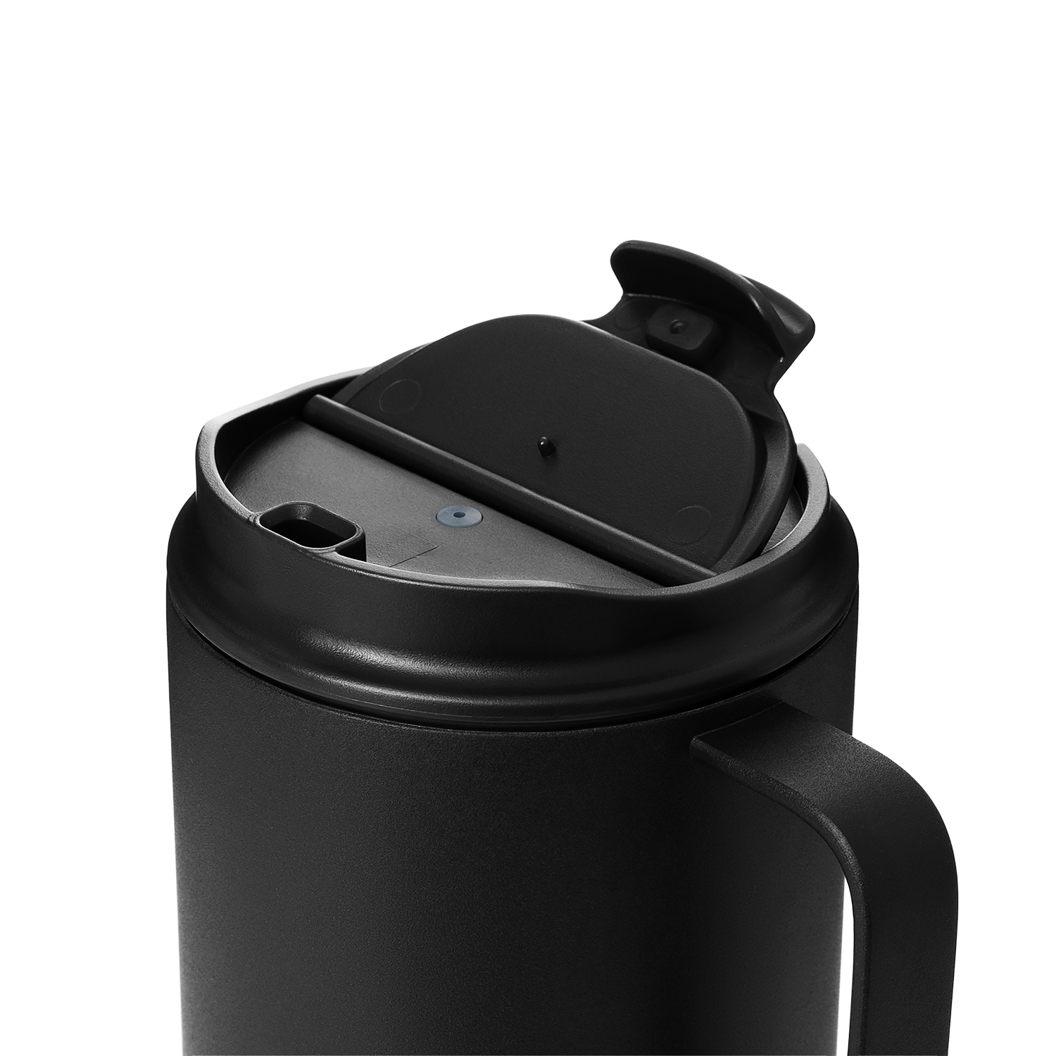 Термокружка вакуумная Авентура (Aventura), синяя — пример нанесения логотипа (Portobello Термокружки) | Print Logo