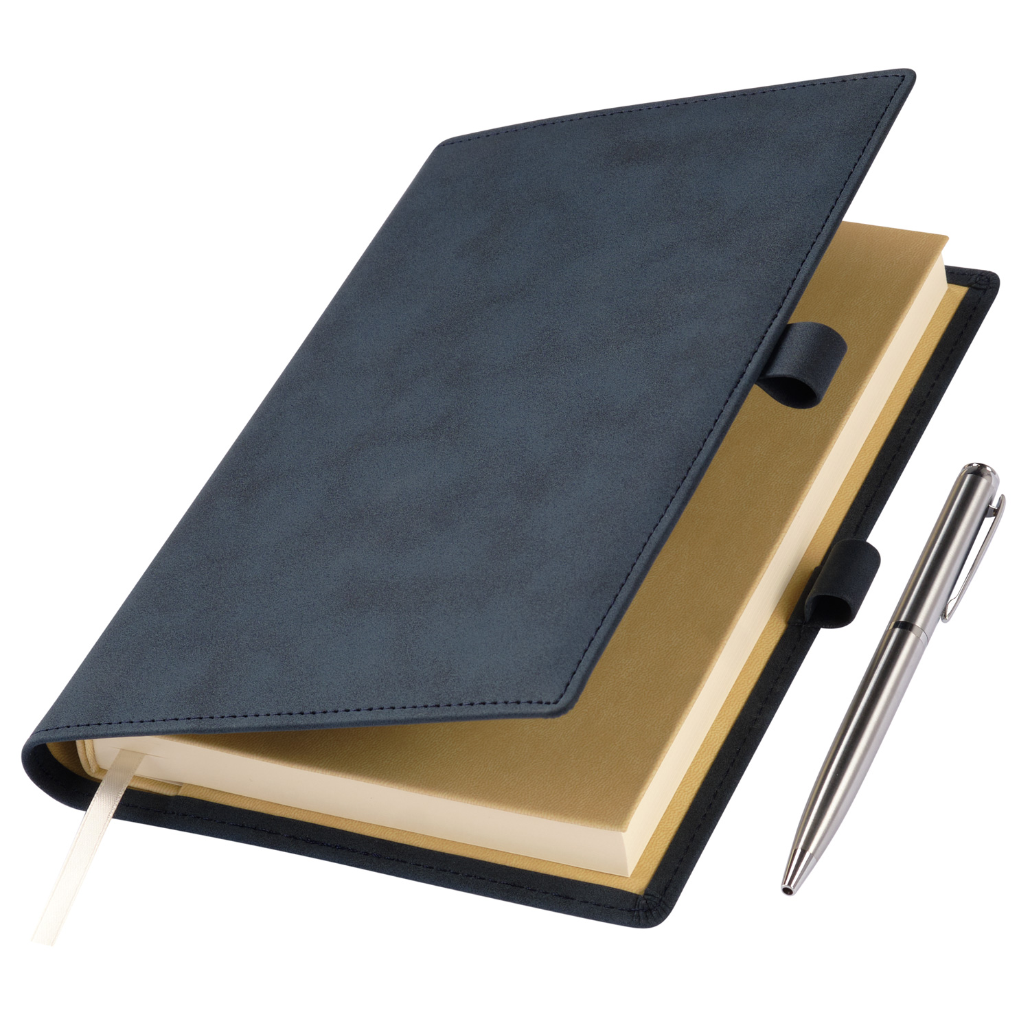 Ежедневник-портфолио Клип (Clip NEO) недатированный в подарочной коробке, черный (в комплекте ручка Tesoro серебро) с логотипом Portobello Тренд | Print Logo