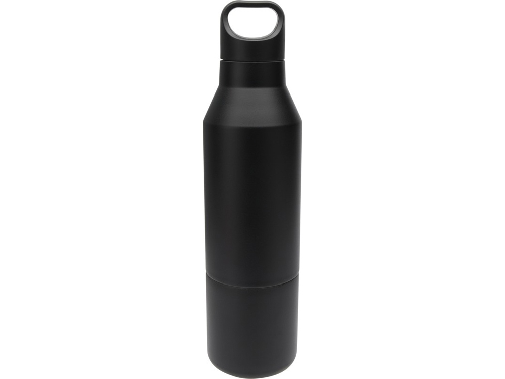 Изолированная бутылка из переработанной нержавеющей стали Odessy объемом 600 мл, сплошной черный