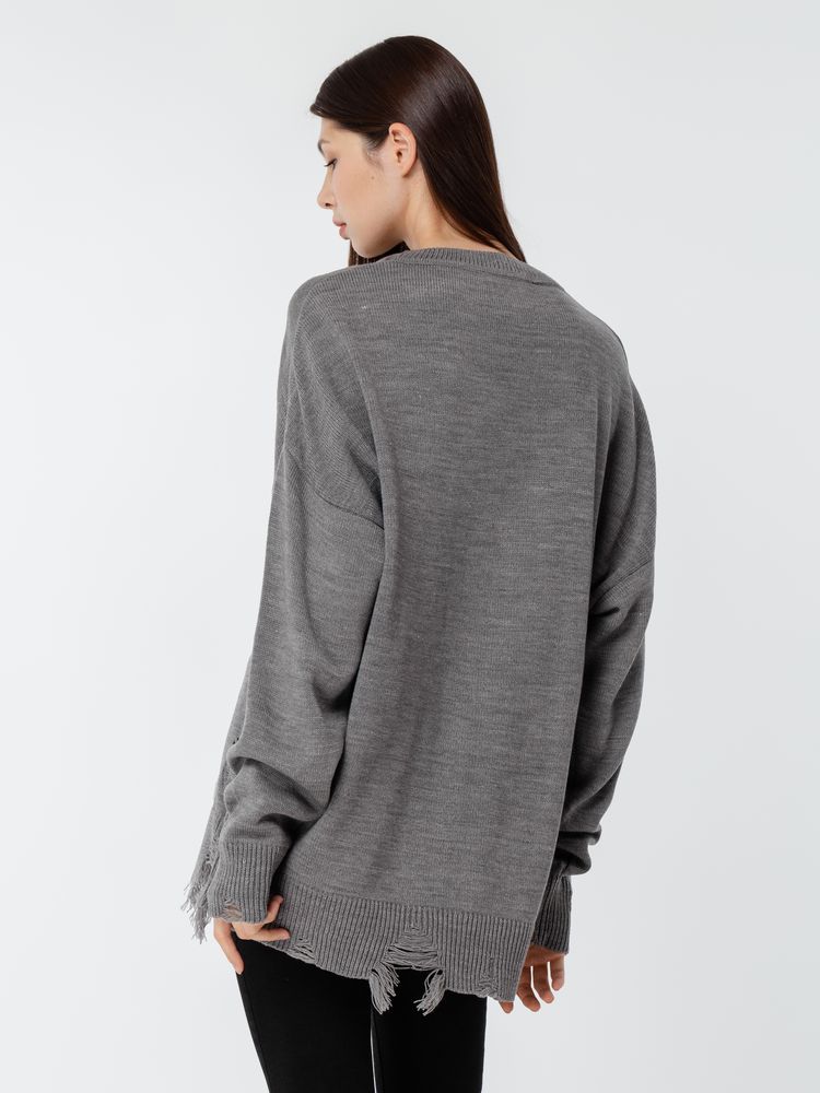 Джемпер оверсайз унисекс Grunge, серый, размер L/XL