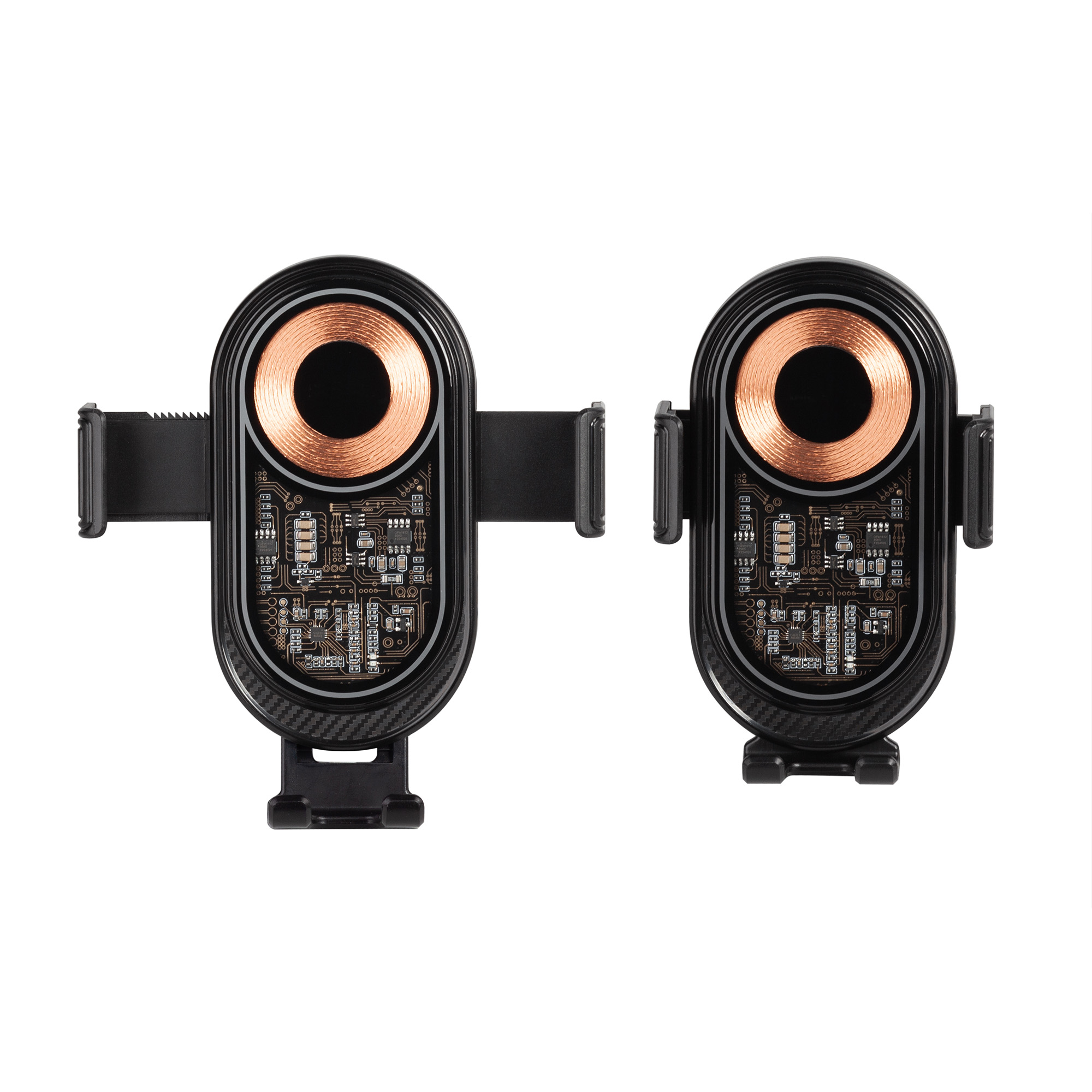 Автомобильное беспроводное (15W) зарядное устройство "Guide" с прозрачным корпусом фото на сайте Print Logo.