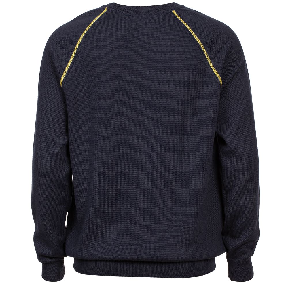 Джемпер Stitch с контрастной отделкой, синий с зеленым, размер S