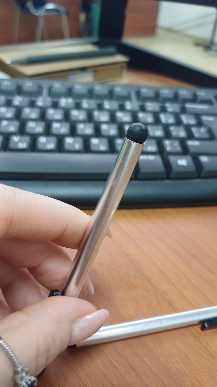 Стилус металлический Touch Smart Phone Tablet PC Universal, серебристый (Р)