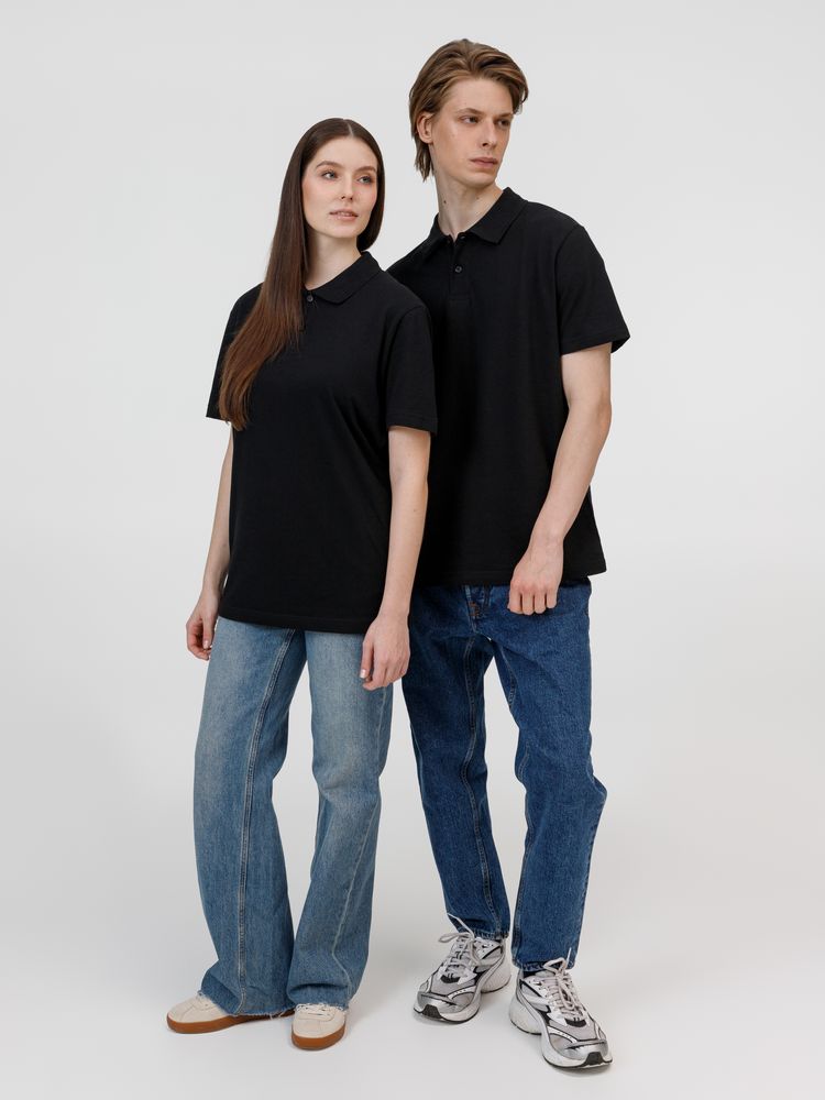 Рубашка поло унисекс Pulse, черная, размер XXL