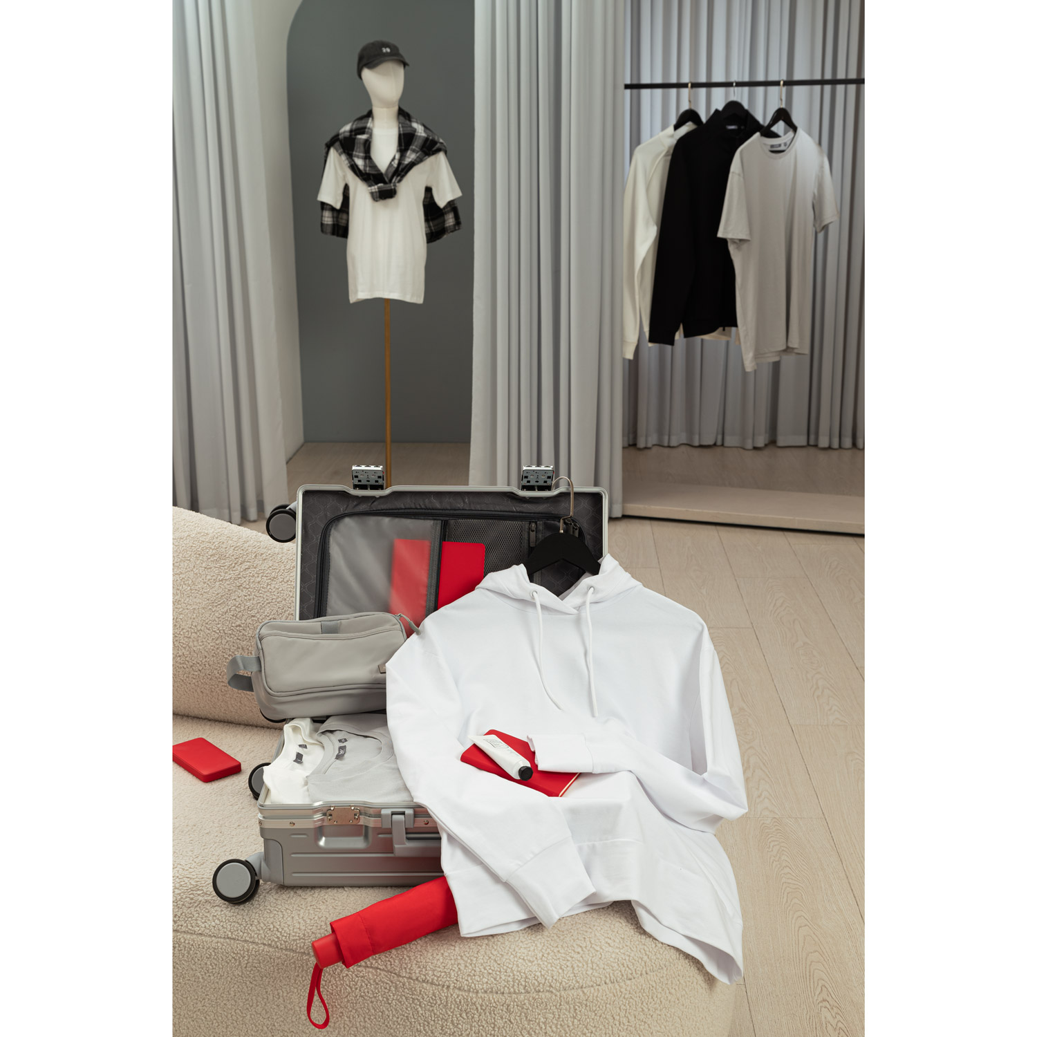 Дорожная косметичка Бостон (Boston), серая