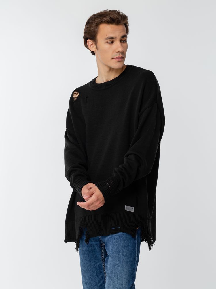 Джемпер оверсайз унисекс Grunge, черный, размер L/XL