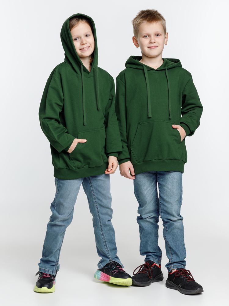Худи детское Kirenga Kids 2.0, темно-зеленое, 14 лет