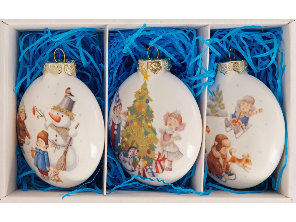 Набор новогодних шаров, 3 шт.