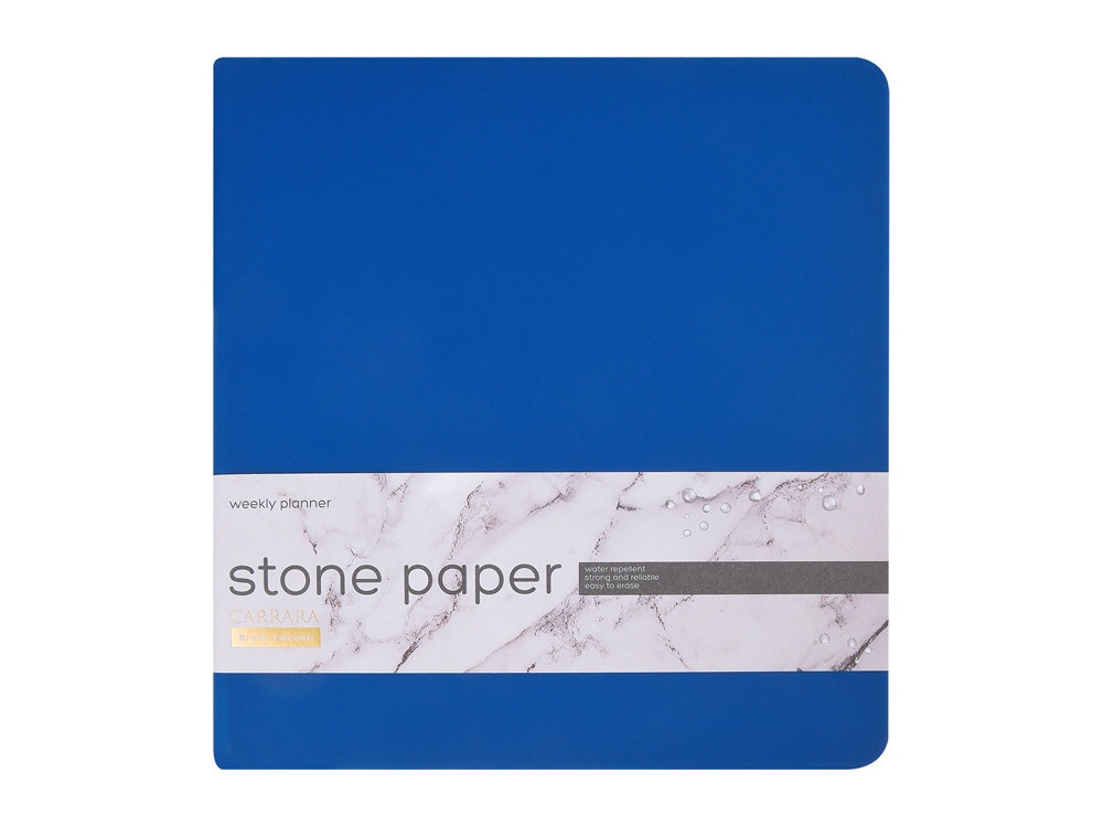 Еженедельник с каменной бумагой А5+ Carrara, синий