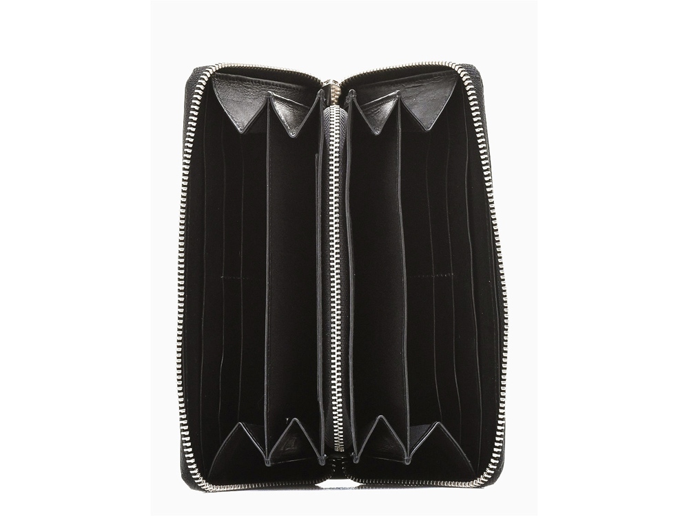 Кошелёк BUGATTI АТЛАНТА | ATLANTA, на молнии, чёрный, натуральная воловья кожа, 19,5х2,5х10,5 см