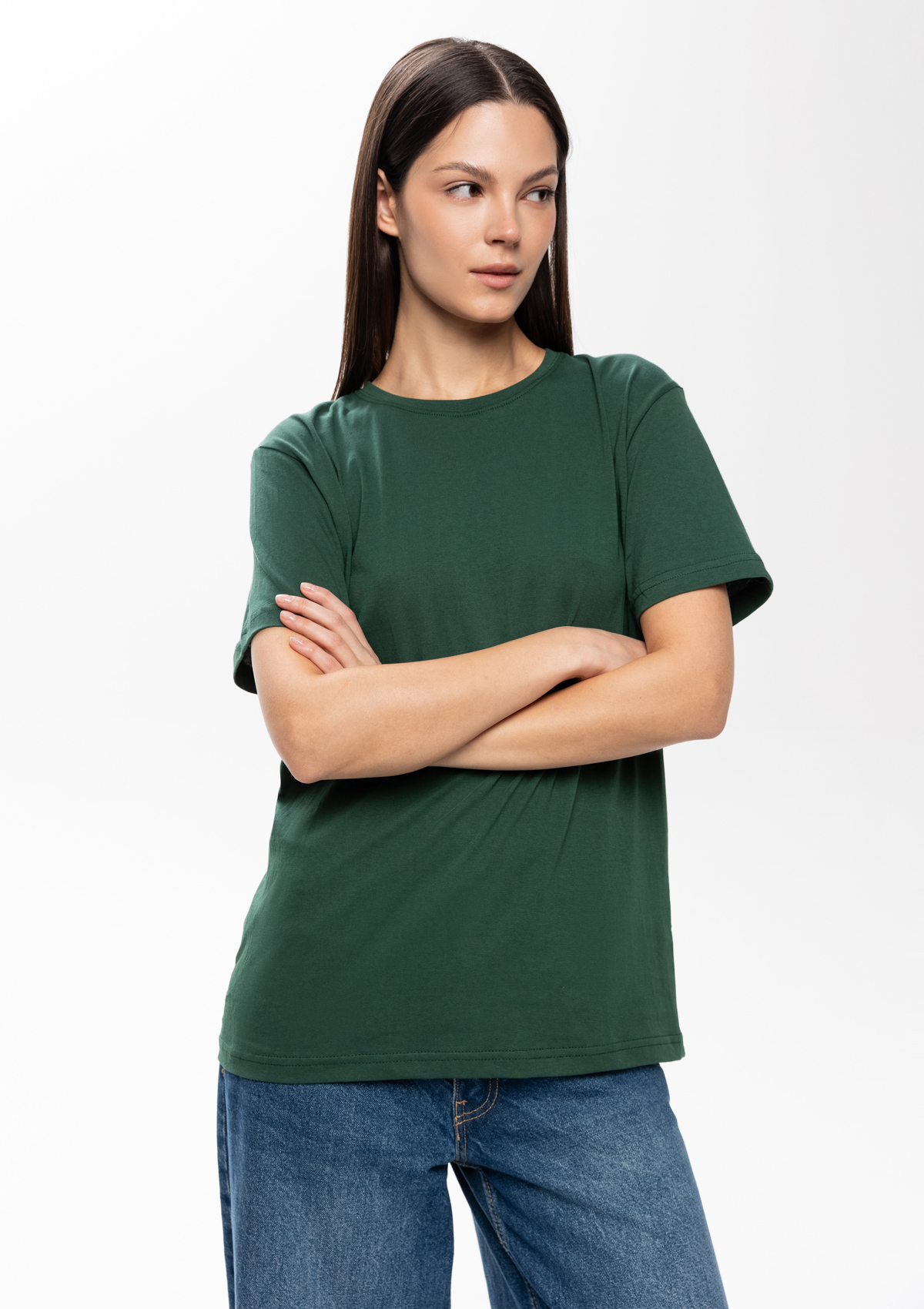 Футболка унисекс без бокового шва STAN хлопок 160, 02, Тёмно-зелёный,  (130)  (44/XS)