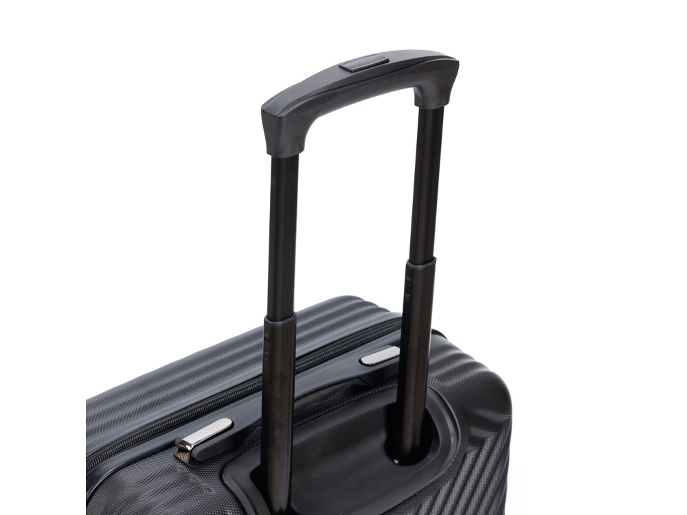 Чемодан TORBER ЛАМА, чёрный, ABS-пластик, 38 х 21 х 55 см, 37 л