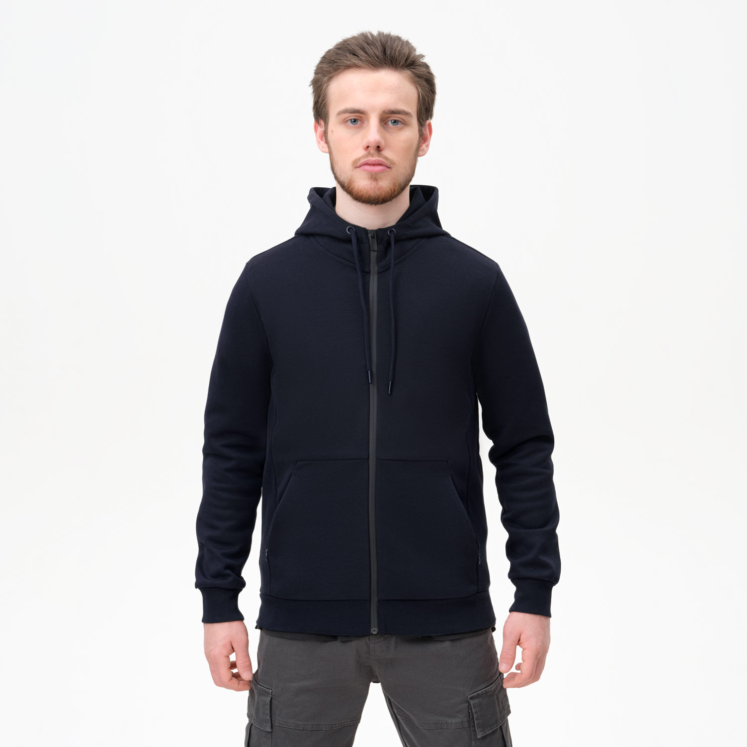 Толстовка на молнии с капюшоном Матео (Mateo) черная фото на сайте Print Logo.