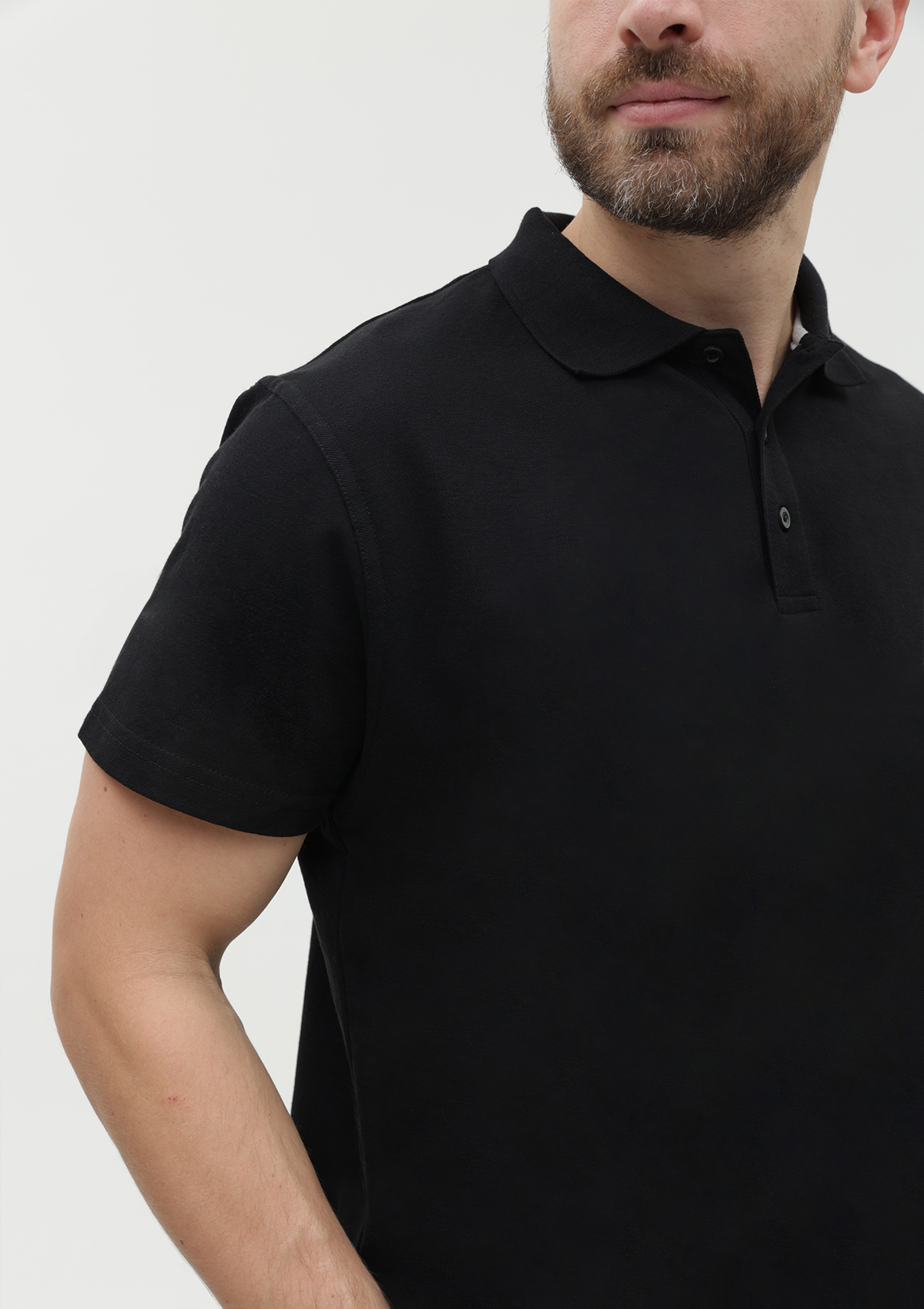 Рубашка поло мужская STAN хлопок/полиэстер 185, 04, Чёрный,  (20)  (60-62/5XL)