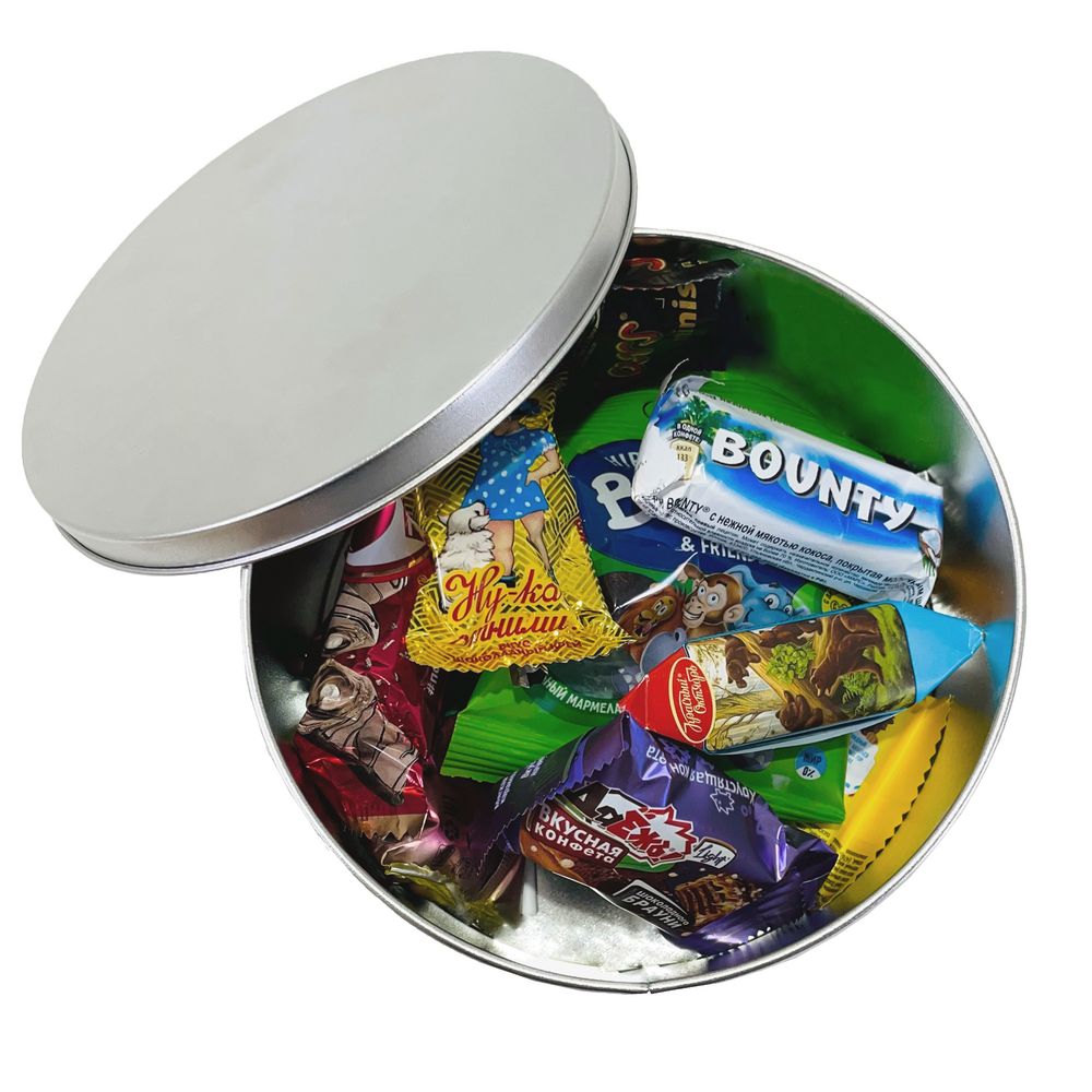 Набор Candyland Mini в круглой коробке с логотипом сделано в России | Print Logo