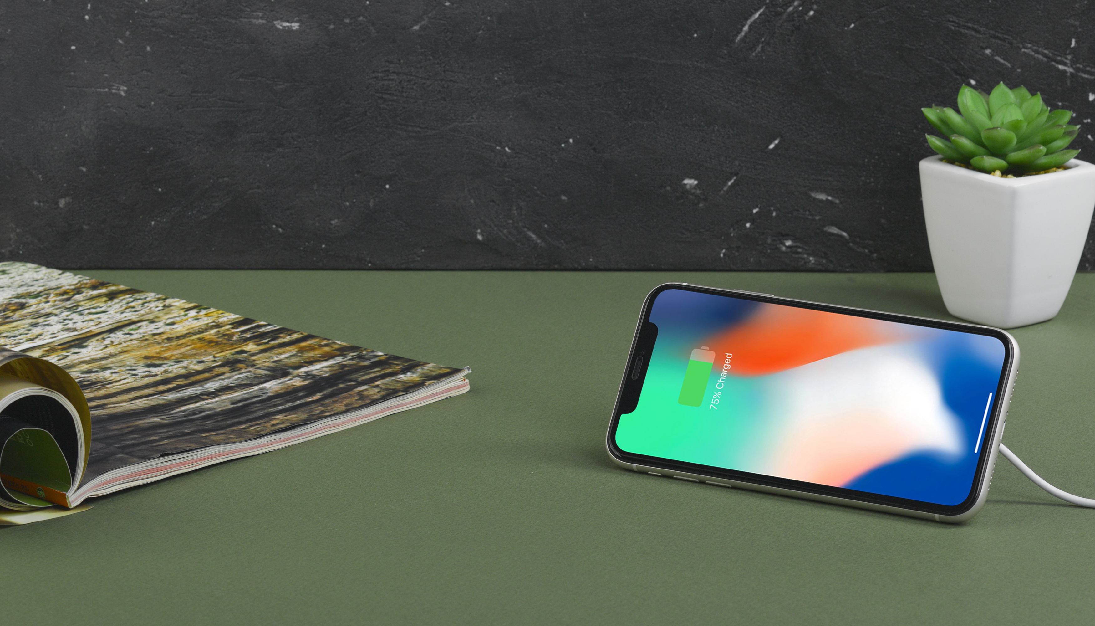 Настольное беспроводное зарядное устройство-подставка "Satellite" , белый