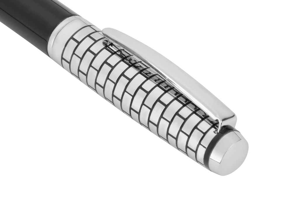 Ручка шариковая Бельведер, черный/серебристый