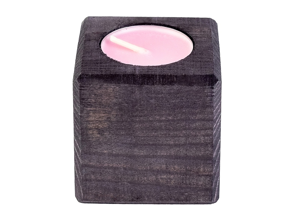 Свеча в декоративном подсвечнике Роза с логотипом OKTAUR | Print Logo