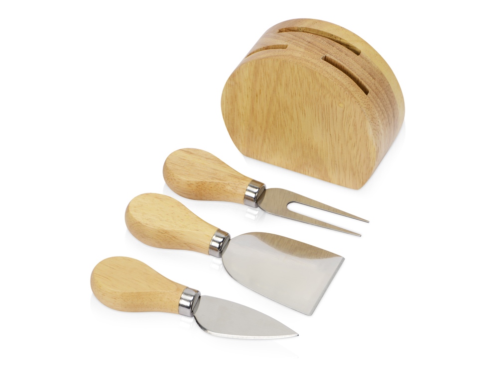 Набор из ножей для сыра на подставке Take it cheesy с логотипом Eat&Bite | Print Logo