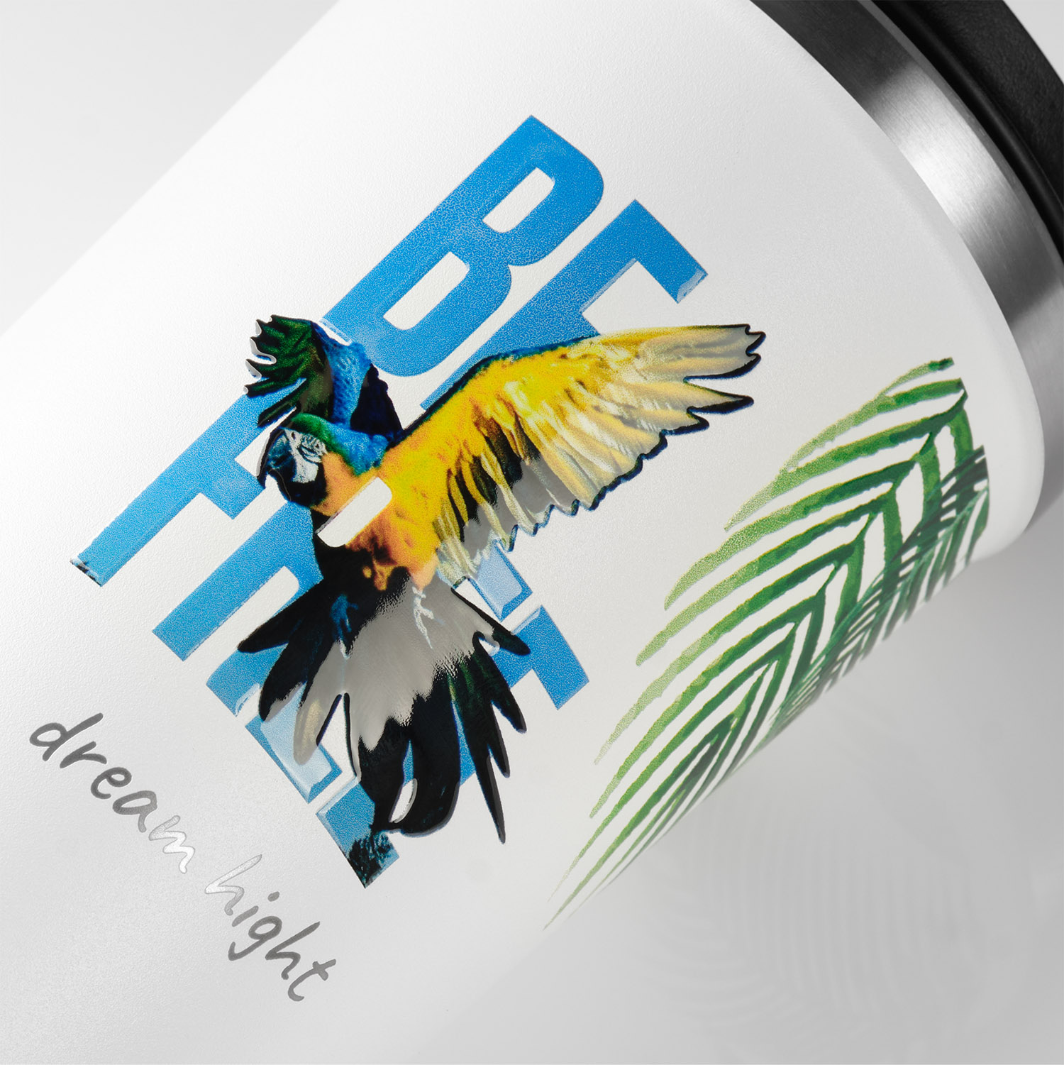 Термокружка вакуумная Палермо, белая, зернистое покрытие