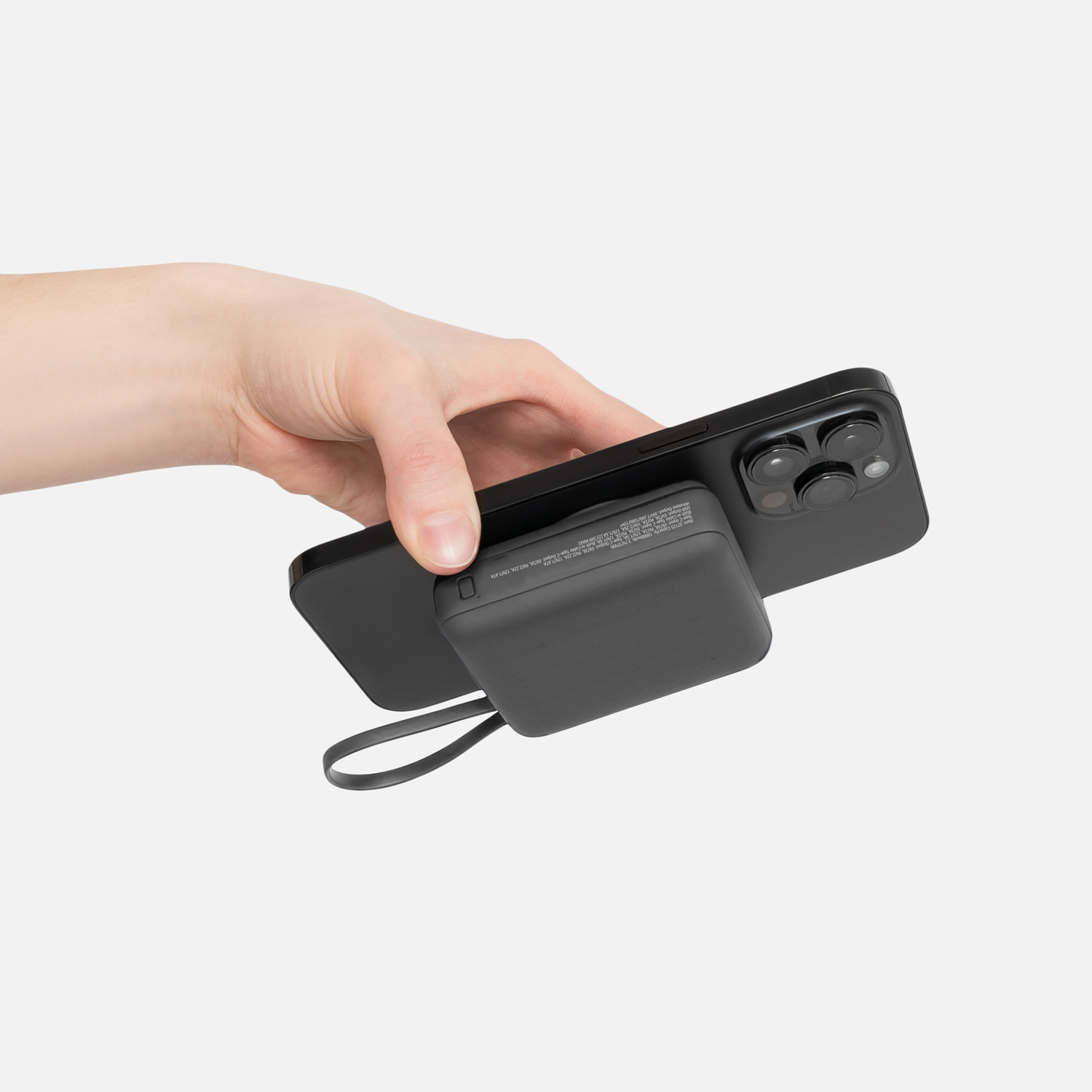 Внешний аккумулятор с подсветкой Ritter PD 10000mAh с функцией беспроводной зарядки 15W, серый