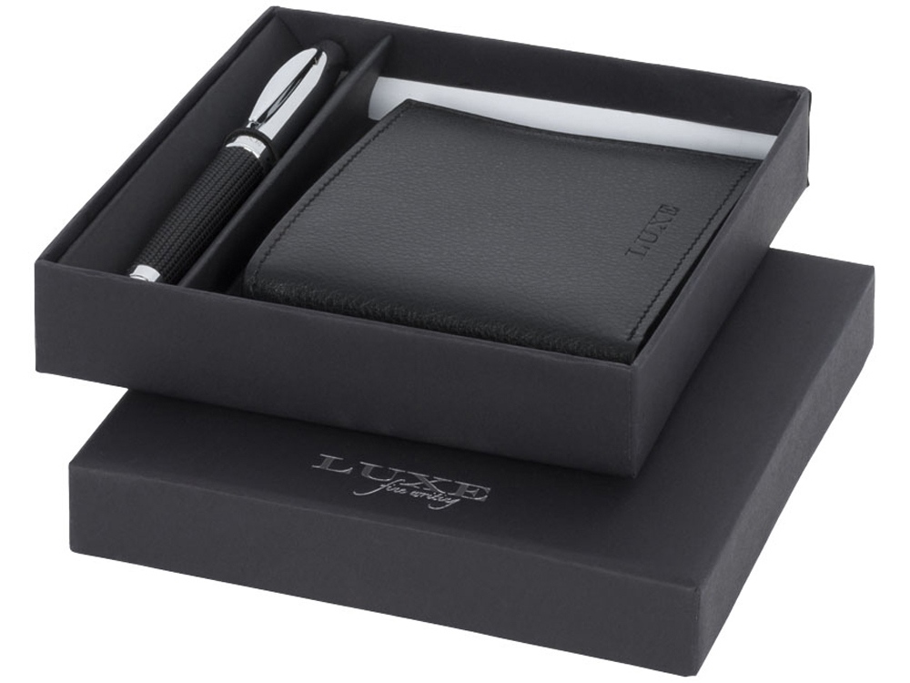Подарочный набор: ручка шариковая, портмоне с логотипом Luxe | Print Logo
