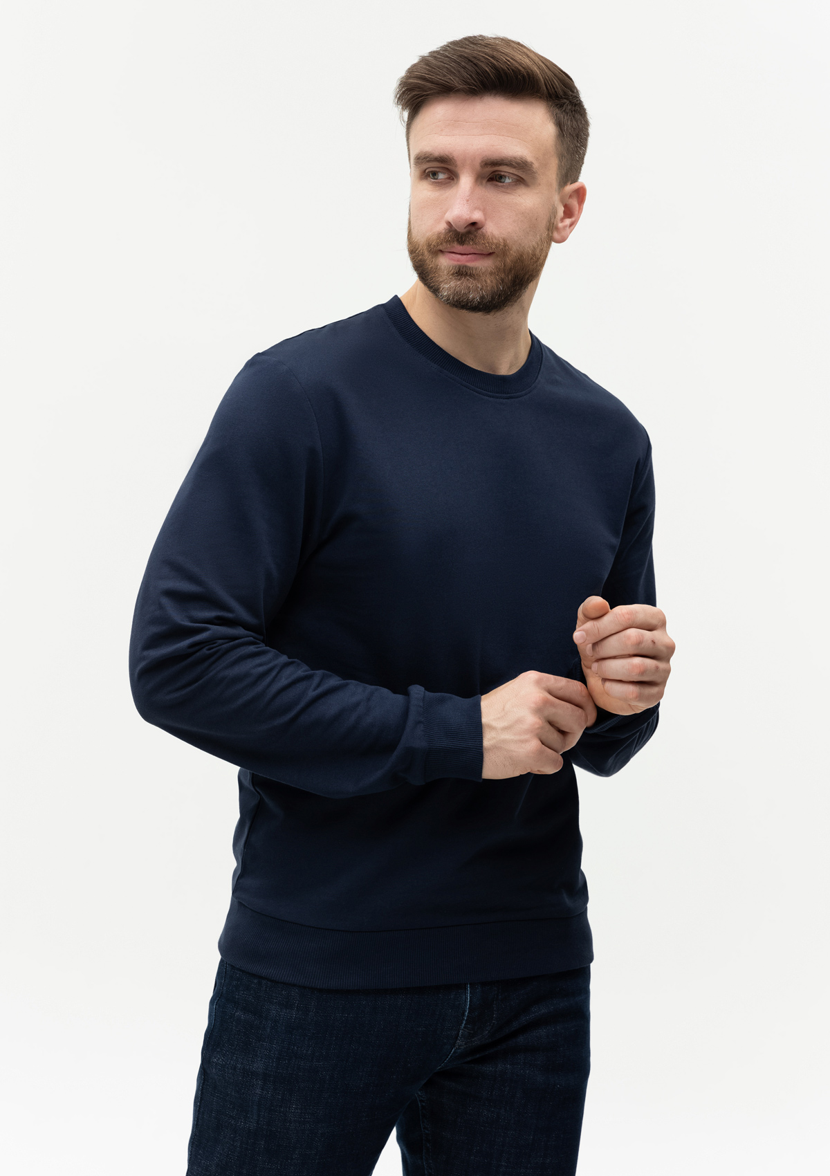 Свитшот унисекс STAN футер без начёса, 260, 63, Тёмно-синий,  (46)  (50/L)