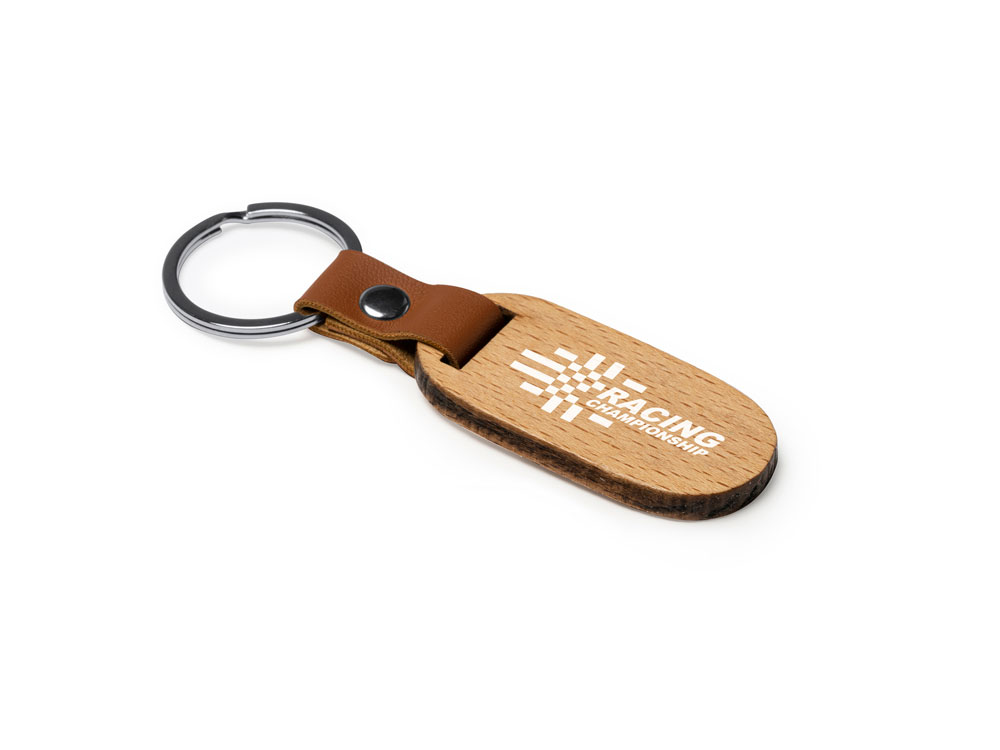 Брелок MARBEL из натурального дерева с логотипом  | Print Logo