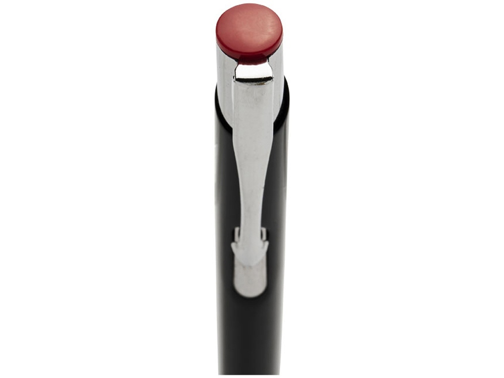 Ручка металлическая шариковая Moneta с цветной кнопкой, черный/красный