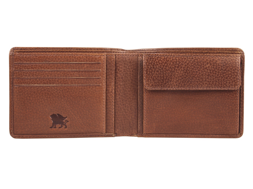 Бумажник Mano Don Montez, натуральная кожа в коньячном цвете, 12,5 х 9,7 см