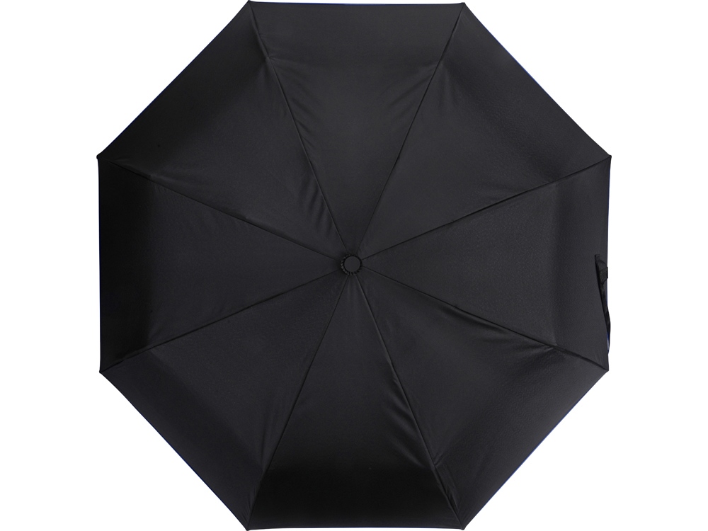 Зонт-полуавтомат складной Motley с цветными спицами, черный/синий