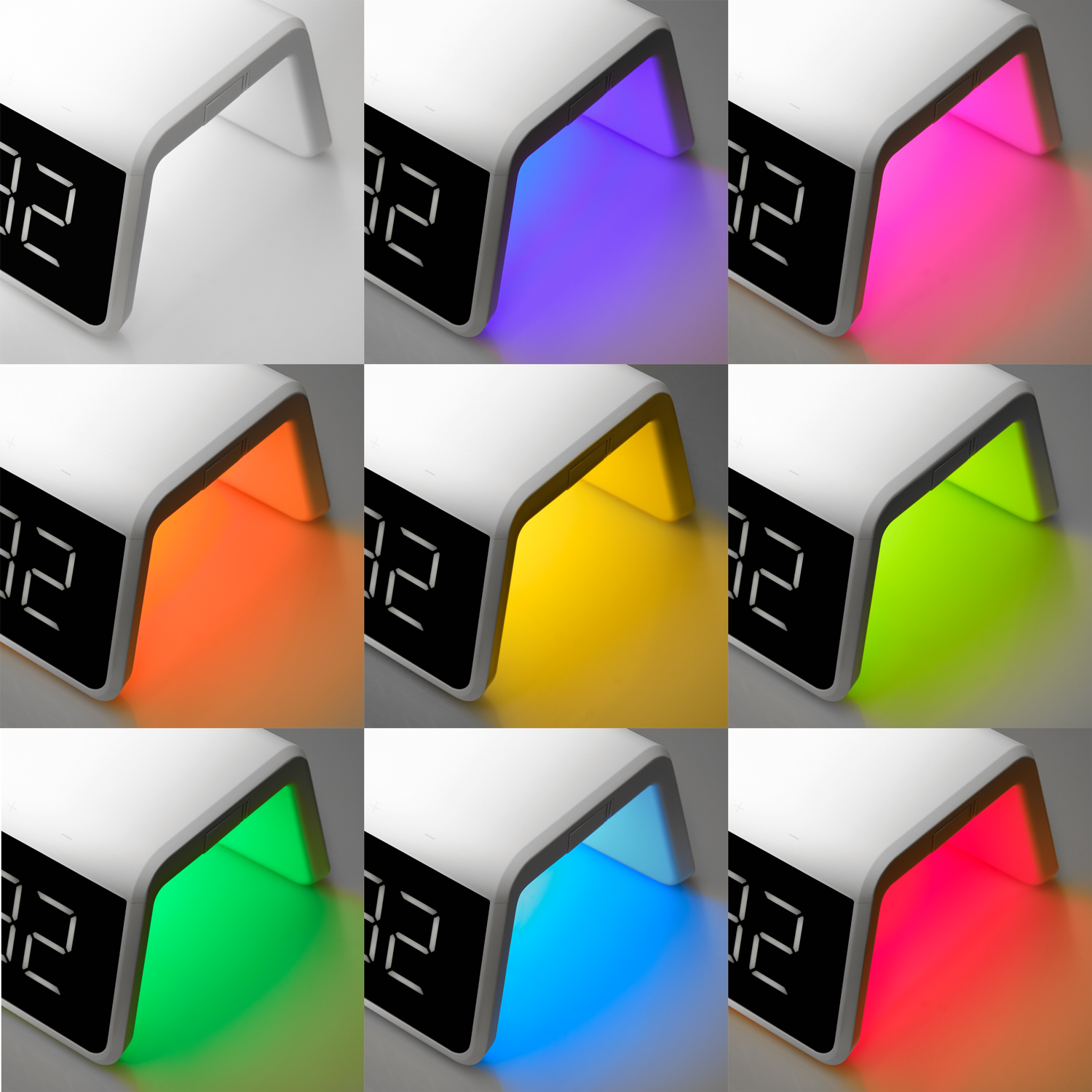 Зарядная станция с часами 15W Флейм (Flame), белая