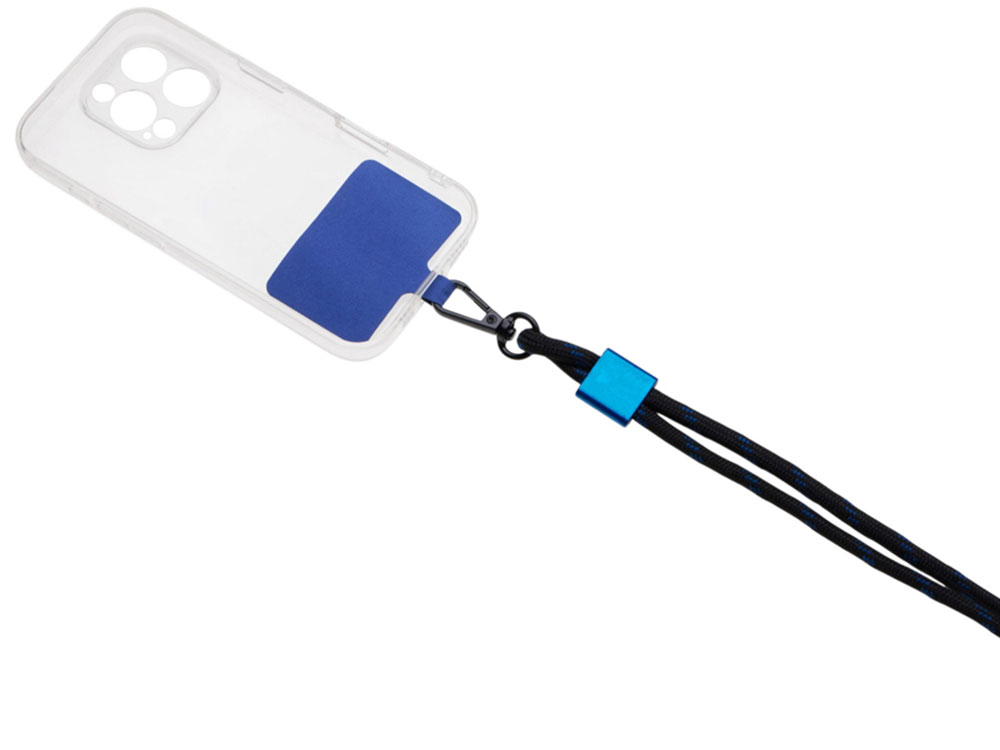 Ремешок на шею для телефона Риксо, синий/черный