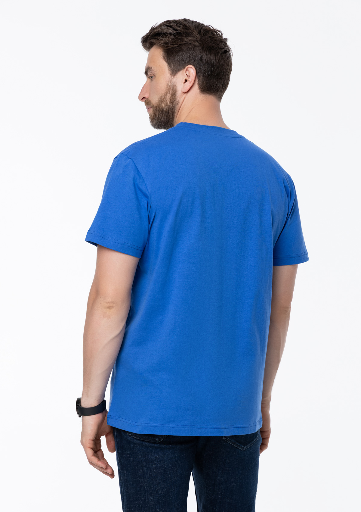 Футболка унисекс хлопок 150, 52, Синий,  (16/1)  (50/L)