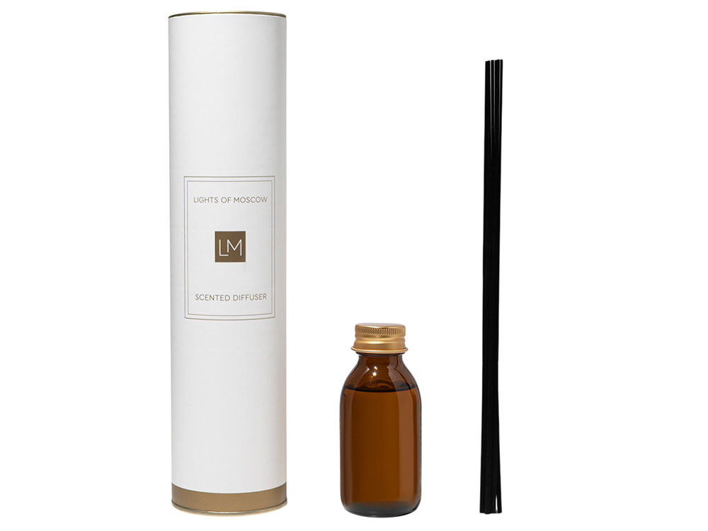 Ароматический диффузор с палочками, апельсин и жасмин, ваниль, 100 мл (без лого LM)