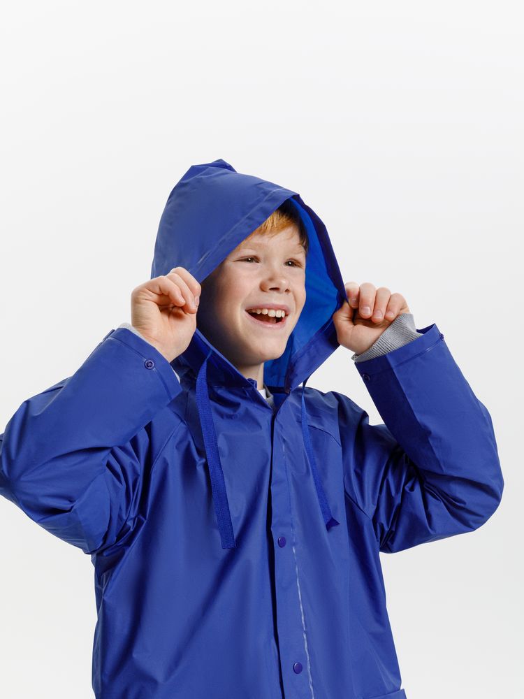 Дождевик детский RainDrop Kids, ярко-синий, 12 лет (рост 142-152)