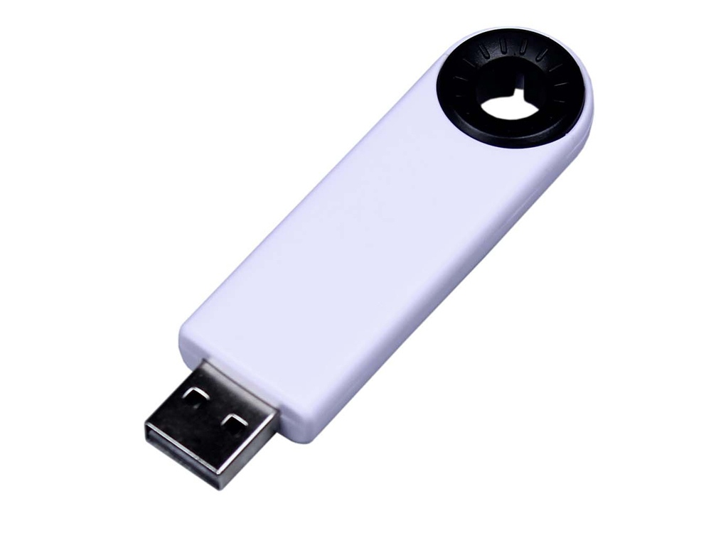 USB 2.0- флешка промо на 64 Гб прямоугольной формы, выдвижной механизм с логотипом  | Print Logo