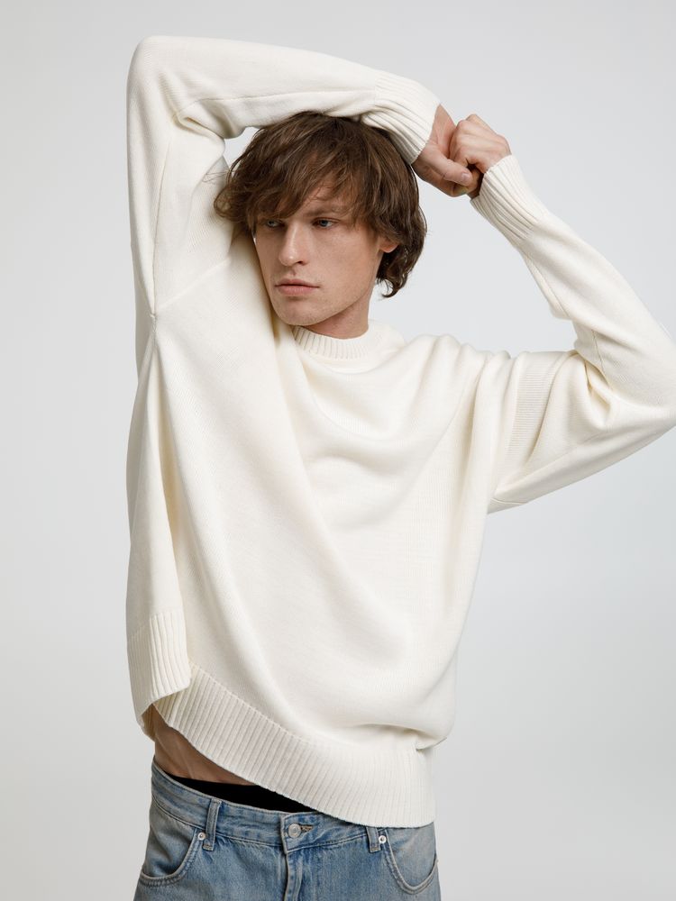 Джемпер оверсайз унисекс Stated в сумке, белый (молочный), размер S/M