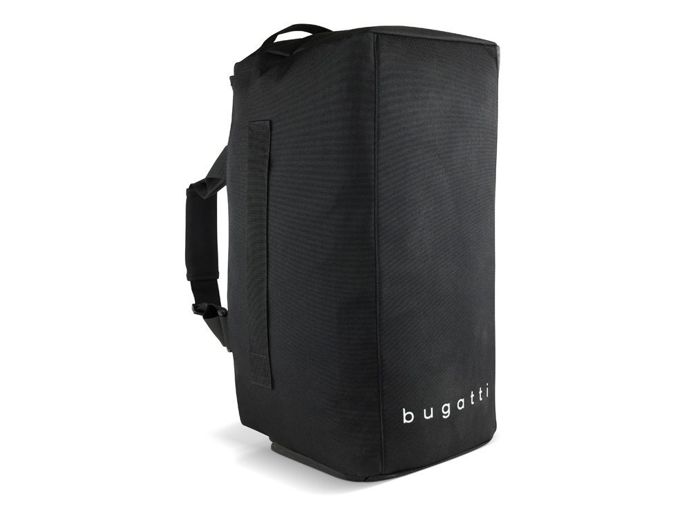 Сумка спортивная BUGATTI БЛАНК ОБЛЕГЧЕННАЯ | BLANC DELIGHT, чёрная, нейлон RPET600D/тарпаулин/полиэстер, 47х23х28 см, 22 л