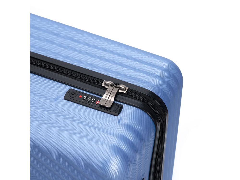 Чемодан TORBER ЛАМА, синий, ABS-пластик, 49 х 29,5 х 77 см, 92 л