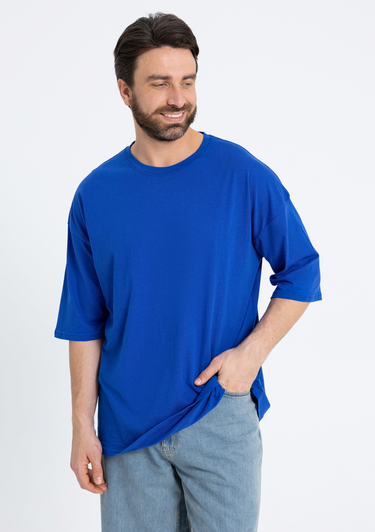 Футболка унисекс оверсайз STAN хлопок 140, 39, Синий электрик,  (47)  (52/XL)