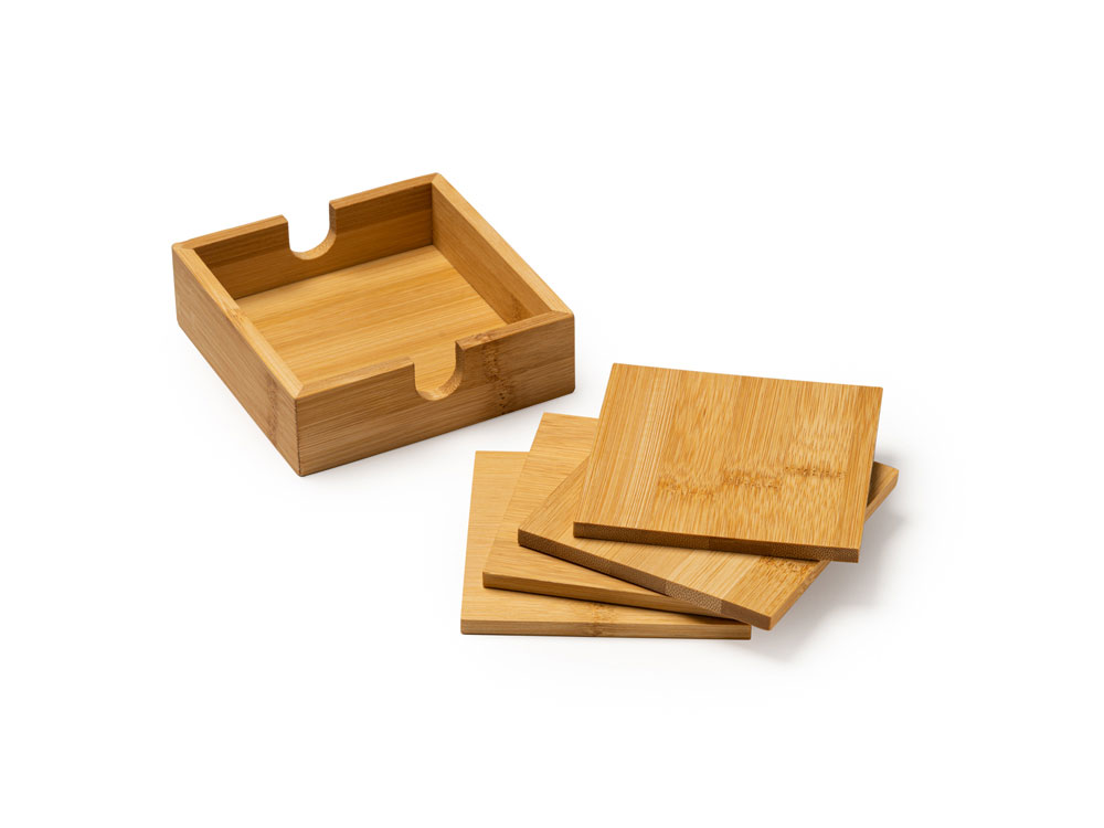 Набор бамбуковых подставок ALGOR с логотипом  | Print Logo