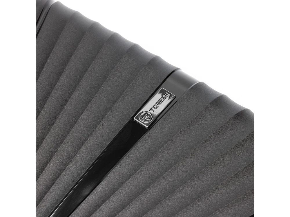 Чемодан TORBER НЕВО, чёрный, полипропилен, 45 х 26 х 66 см, 66 л